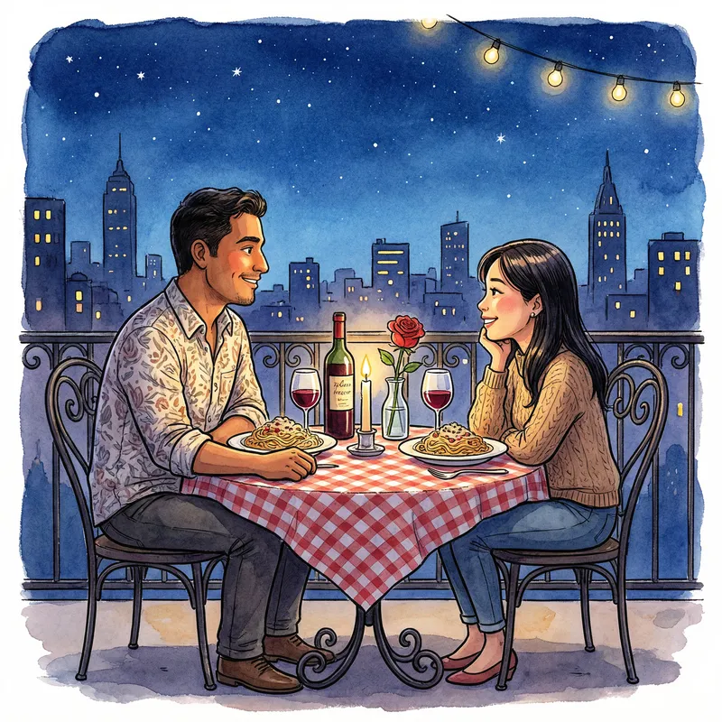 Romantic Candlelit Dinner: Latino Man with Asian Woman