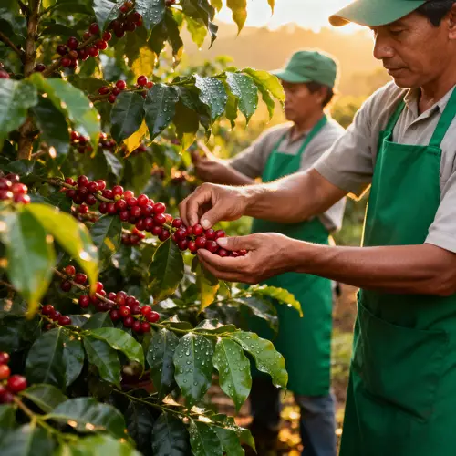 Coffee Farmers Picking Coffee - Sustainable Harvesting