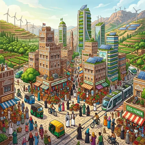 Future Vision of Yemen in 2030: Traditional and Modern Cityscape