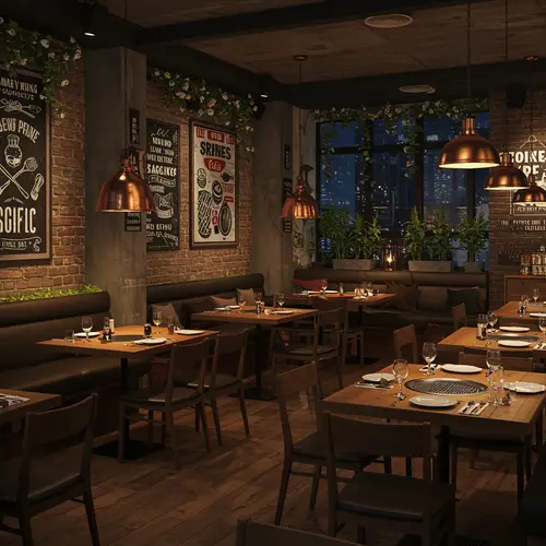 Cozy Modern Grill Restaurant Interior Design