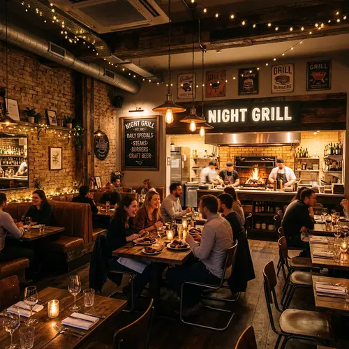 Cozy Modern Grill Restaurant Interior Design