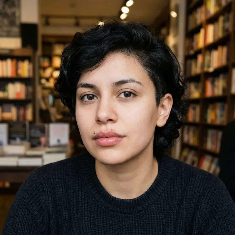 Stunning Dark-Haired Persona with Unique Features