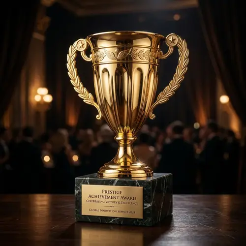 Elegant Golden Trophy Design - Award Cup