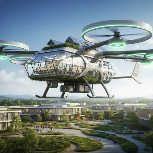 Futuristic Drone School Powered by Green Energy