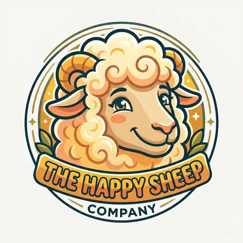 Jovial Sheep Head Cartoon Logo Design
