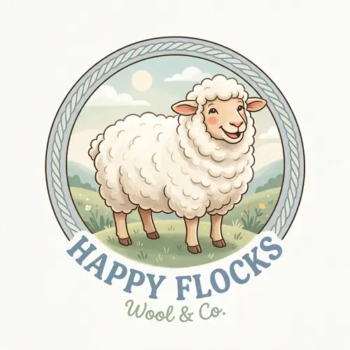 Cheerful Sheep Logo Design | Joyful and Positive Sheep Logo