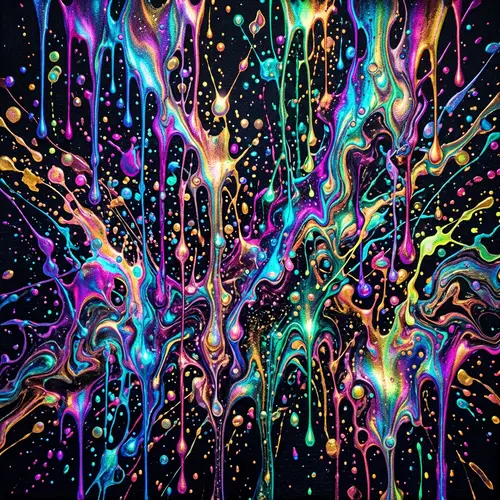 Dreamy Neon Metallic Pattern Design