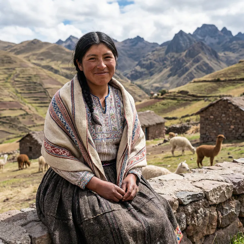Captivating South American Beauty in Andean Attire