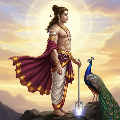Majestic Lord Murugan: A Divine Portrait at Dawn