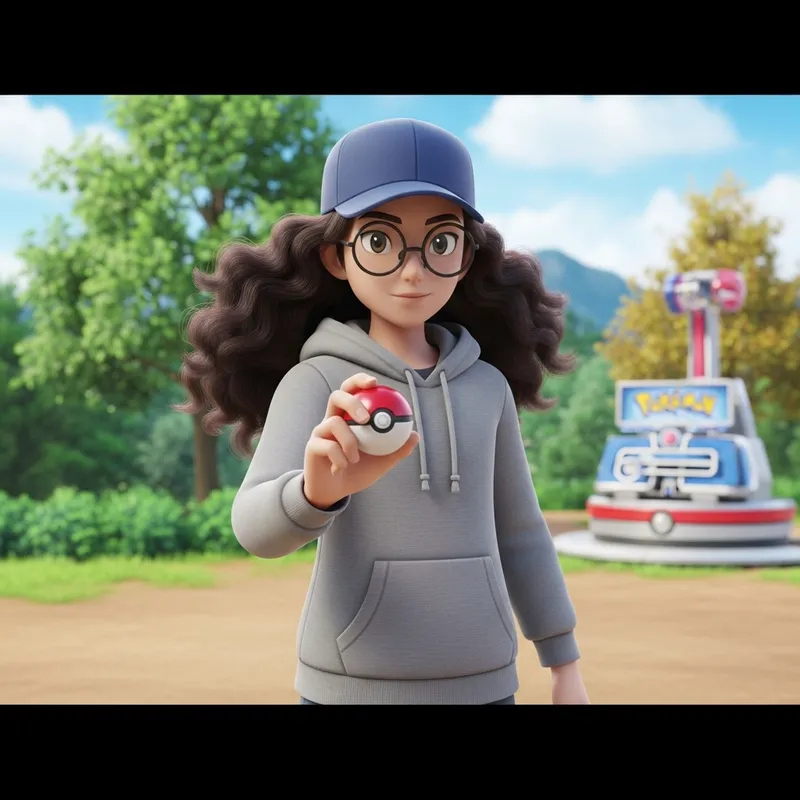 Pokemon Trainer Character with Long Curls Pokemon Trainer Character with Long Curls