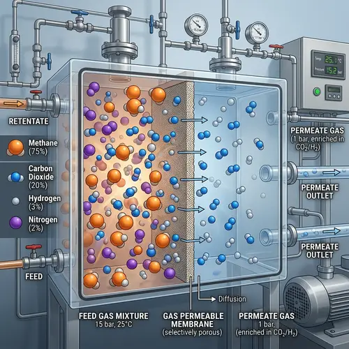 Membrane-based Gas Separation Process: Detailed Illustration