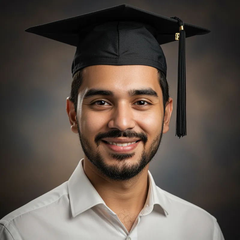 Graduate Headshot with Cap in Your 20s