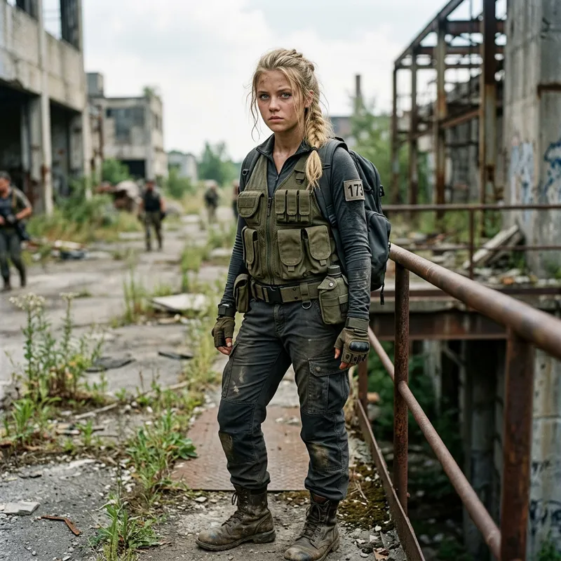 Blonde Teenage Female Contestant in Dystopian Survival Challenge