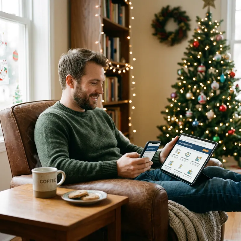 Pro Resources Services | Man Using Device for Productivity & Fun