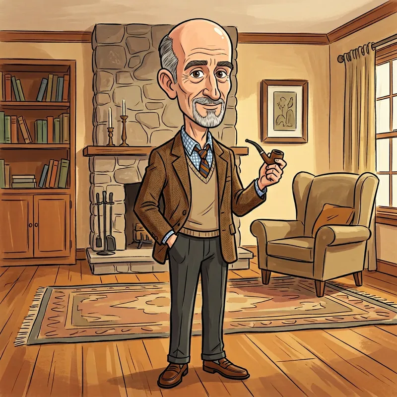 Distinct Caucasion Male, 55 - Calvity, Pepper-Salt Hair, Circular Beard - Walt Disney Style