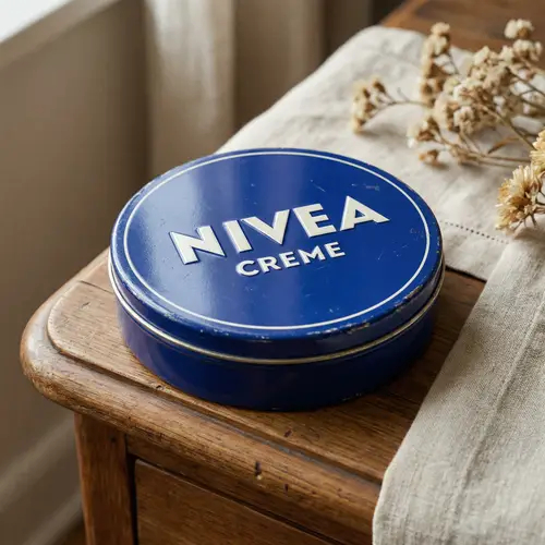 Classic Nivea Skincare Product in Retro Style