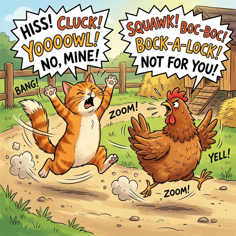 Cat vs Chicken: Hilarious Running Duel