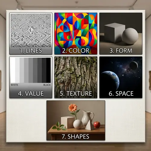 Elements of Art: Lines, Color, Form, Value, Texture, Space, Shapes