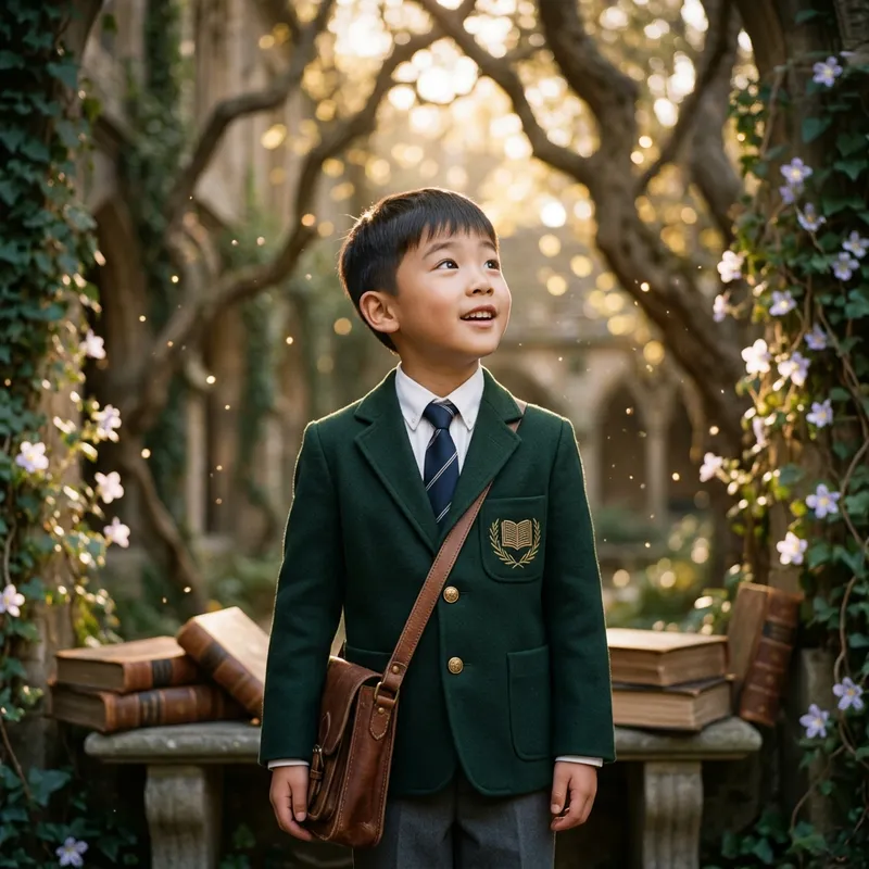 Chinito Student with Short Hair | Disney Inspired Portrait
