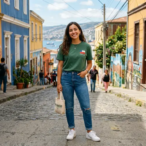 Beautiful Young Chilean Woman in Casual Fashion
