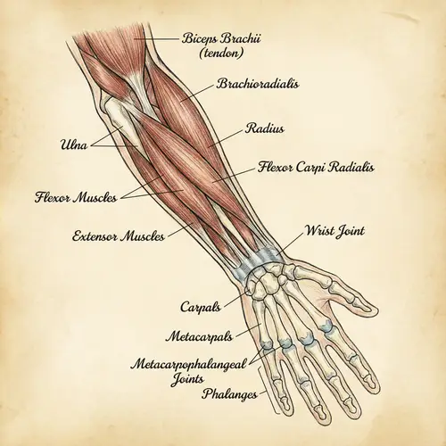 Anatomical Illustration: Arm, Forearm, Thigh & More