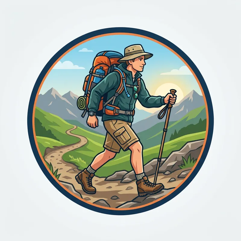 Tourist Walker Icon: Adventure Emblem for Travel Apps