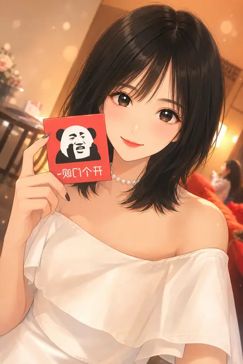 Wholesome Anime Illustration of Cute Young Woman