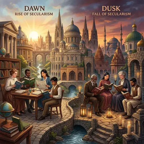 Rise and Fall of Secularism: An Introspective Visual Narrative