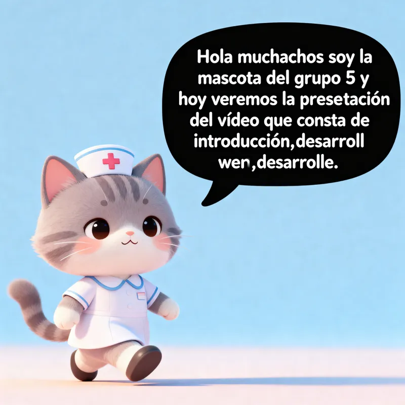 Cute Animated Nurse Cat for Group 5 Presentation