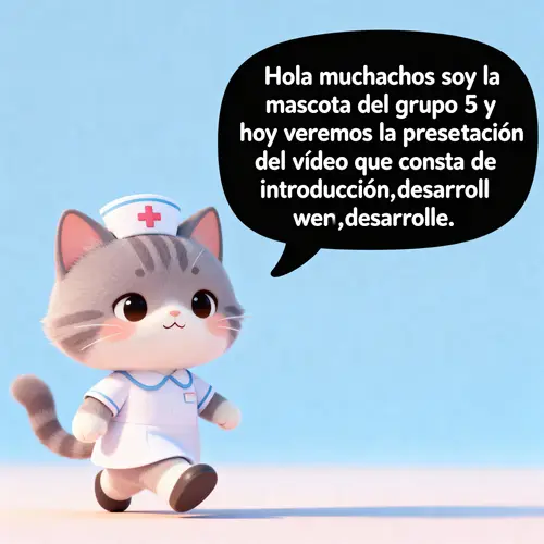 Cute Animated Nurse Cat for Group 5 Presentation