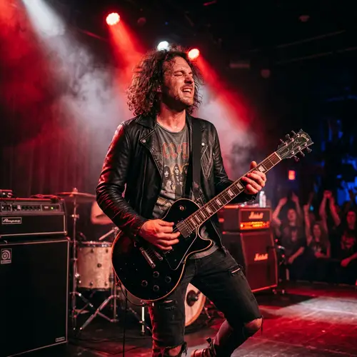 Rocking the Stage: Guitarist with Les Paul
