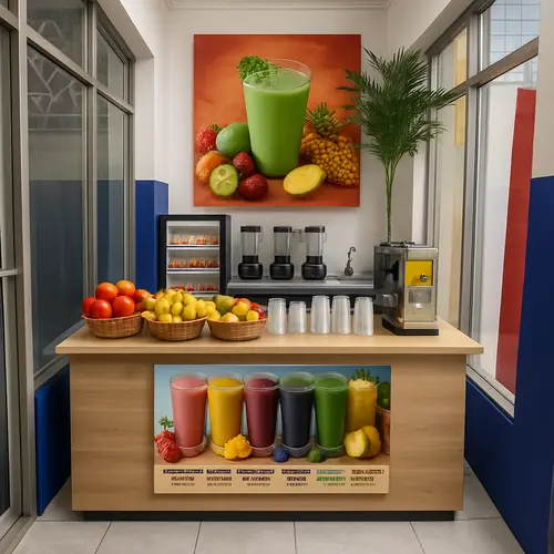 Delicious Smoothie Bar Display for Refreshing Drinks