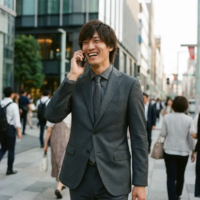 Lee Minho in Charcoal Grey Suit with Phone