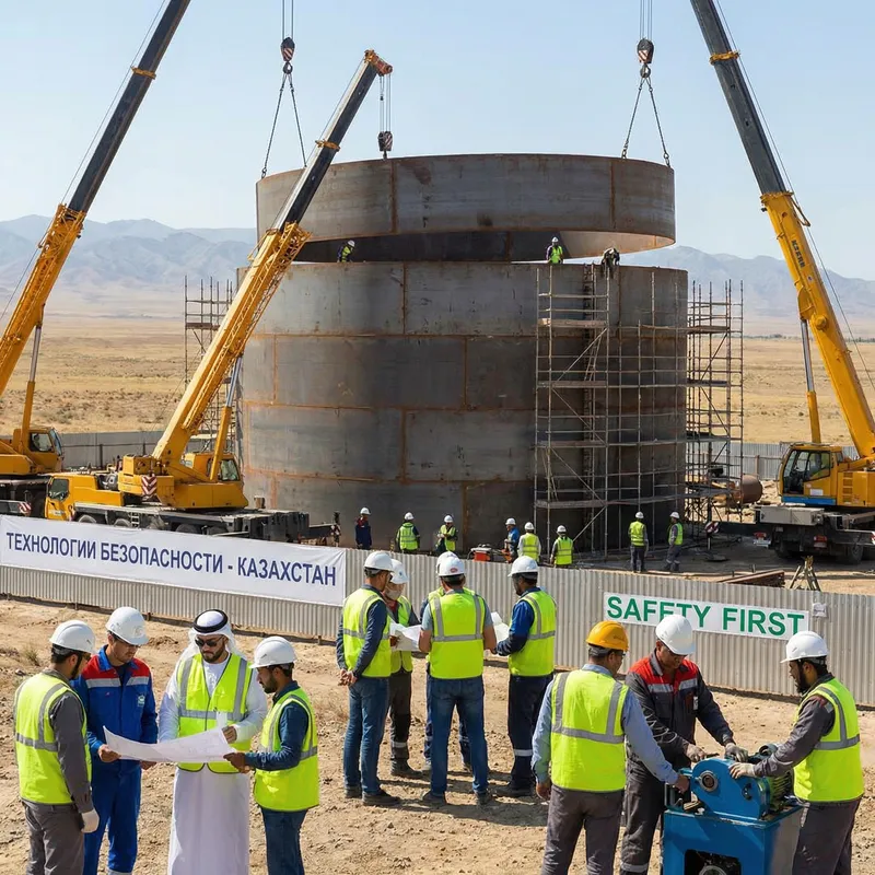 Gas Holder Installation in Kazakhstan - Expert Engineering Process