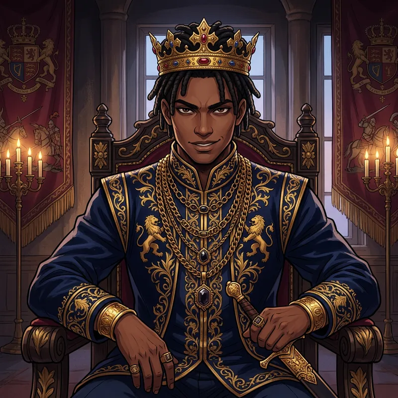 Anime Black Prince with Gold Jewelry | Royal and Twisted Persona