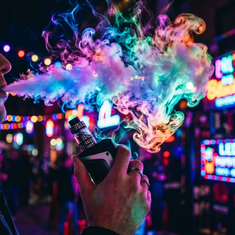 Vibrant Vape Smoke: Spectacular Light Display
