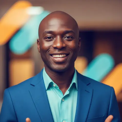 Confident Marketing Expert in Vibrant Blazer