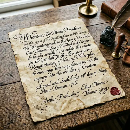 Vintage Parchment Paper: Handwritten Text with Quill and Ink