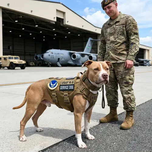 Air Force Pitbull Service Dog