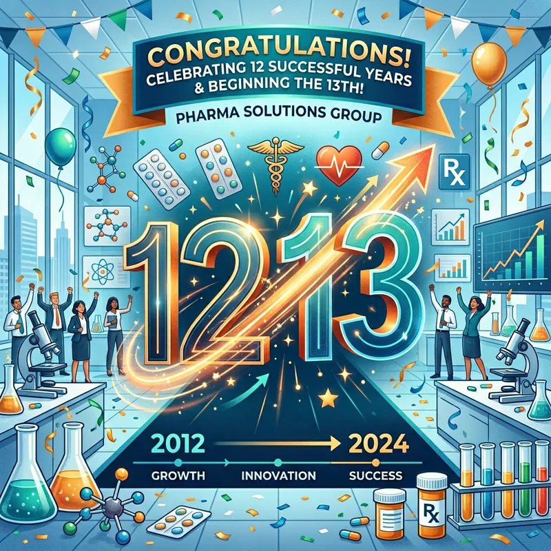 Pharmaceutical Marketing Company Celebrating 13 Years of Success | Greeting Message