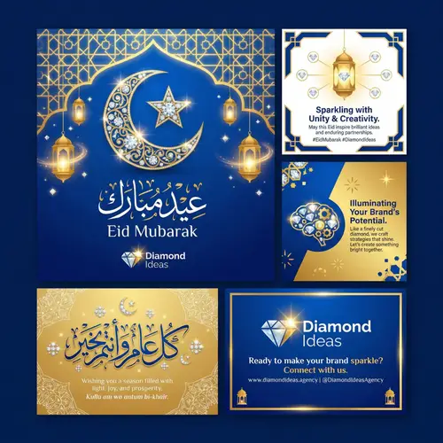 Eid Mubarak Instagram Carousel | Diamond Ideas Marketing Agency