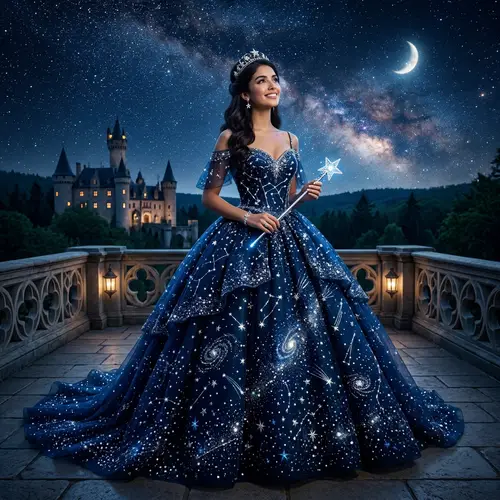 Night Sky Star Princess Ball Gown