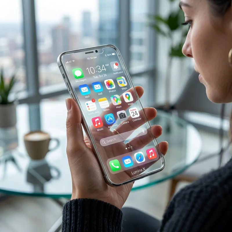 Innovative Transparent Glass Smartphone | 150x70x3mm