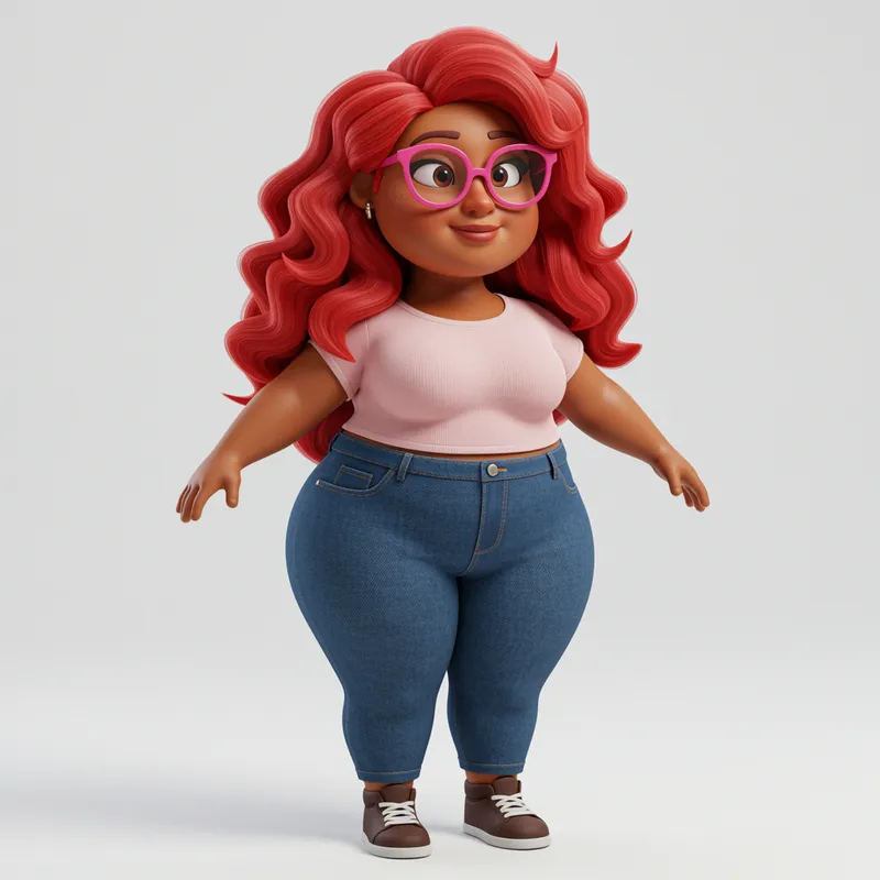 Pixar Style 32-Year-Old Woman Illustration