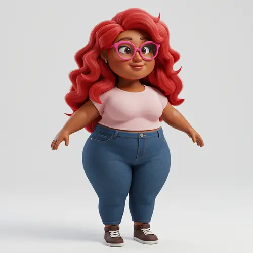 Pixar Style 32-Year-Old Woman Illustration