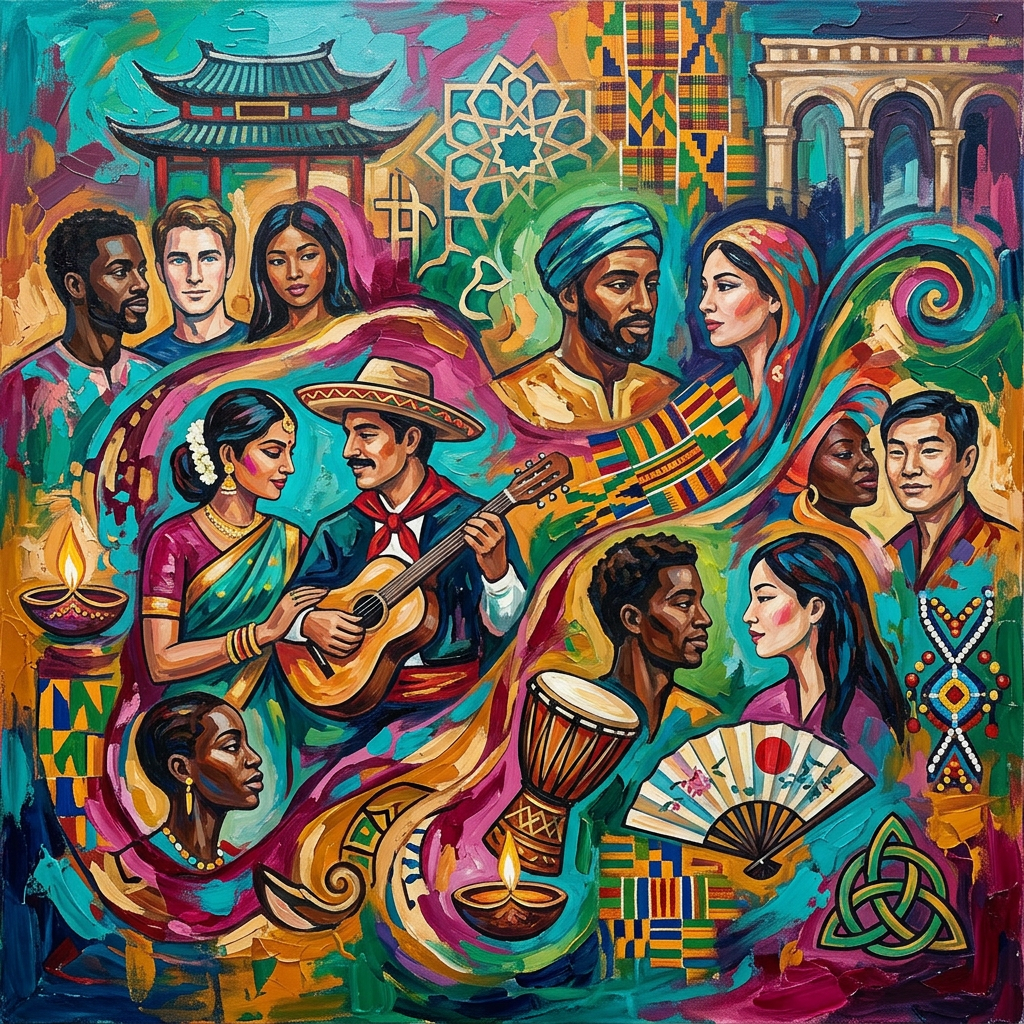 Cultural Diversity: Vibrant and Compelling Abstract Illustration