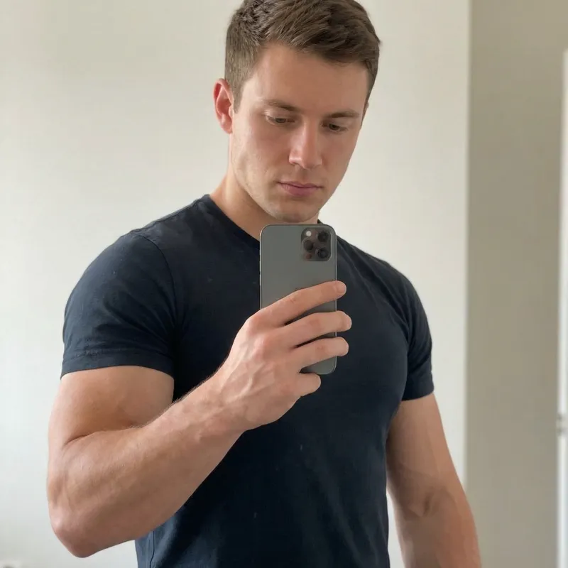 Muscle Boy with iPhone - Impressive Photo Muscle Boy with iPhone - Impressive Photo