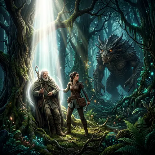 Elderly Man and Woman in Enchanted Forest | Giant Monster Watching