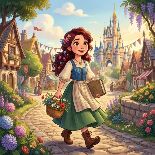 Disney-Style Girl Illustration