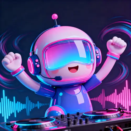 Fun DJ Helmet Mascot for Events